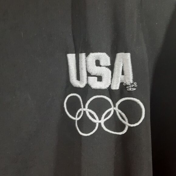 Olympic Committee Fleece Jacket Mens Large L Black Red Team USA Full Zip - Picture 2 of 9